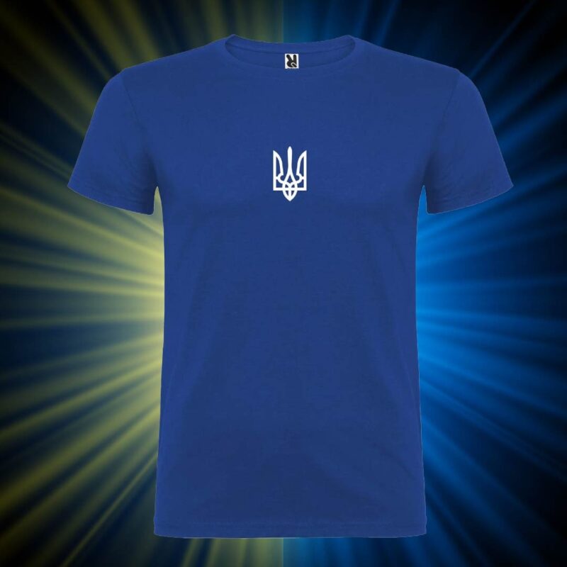 Футболка чоловіча з принтом Тризуб (6см) білий