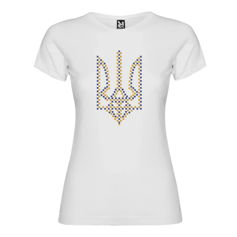 Футболка жіноча патріотична Тризуб хрестиком