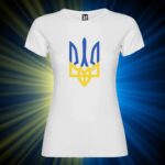 Футболка жіноча патріотична Тризуб синьо-жовтий