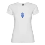 Футболка жіноча з принтом Тризуб (6см) синій