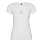 Футболка жіноча з принтом Тризуб (8см) жовто-синій