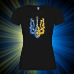 Футболка жіноча з принтом Тризуб Квітковий