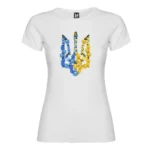 Футболка жіноча з принтом Тризуб з квітів