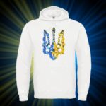 Худі чоловіче з принтом Тризуб з квітів