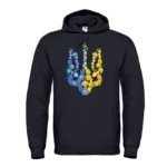 Худі чоловіче з принтом Тризуб з квітів