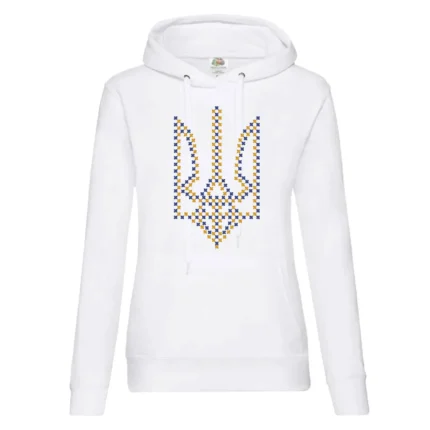 Худі жіноче з принтом Тризуб хрестиком