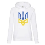 Худі жіноче з принтом Тризуб синьо-жовтий