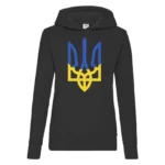 Худі жіноче з принтом Тризуб синьо-жовтий