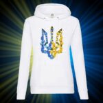 Худі жіноче з принтом Тризуб з квітів