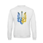 Світшот чоловічий з принтом Тризуб з квітів