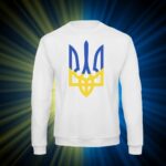 Світшот чоловічий з принтом Тризуб синьо-жовтий