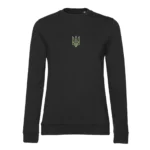 Світшот жіночий з принтом Тризуб (6см) синьо-жовтий