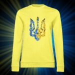 Світшот жіночий з принтом Тризуб з квітів