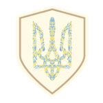 Магніт патріотичний на авто Орнаментальний Тризуб у формі шеврона