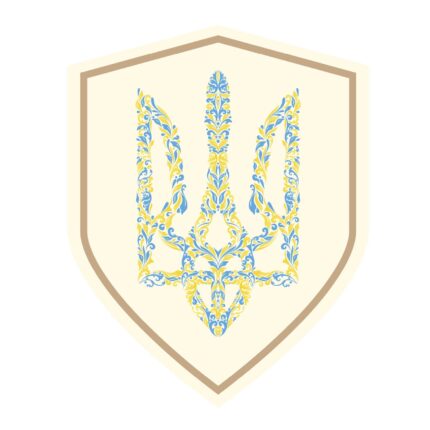 Магніт патріотичний на авто Орнаментальний Тризуб у формі шеврона