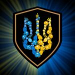 Патріотичний магніт на авто Тризуб Шеврон Квіти