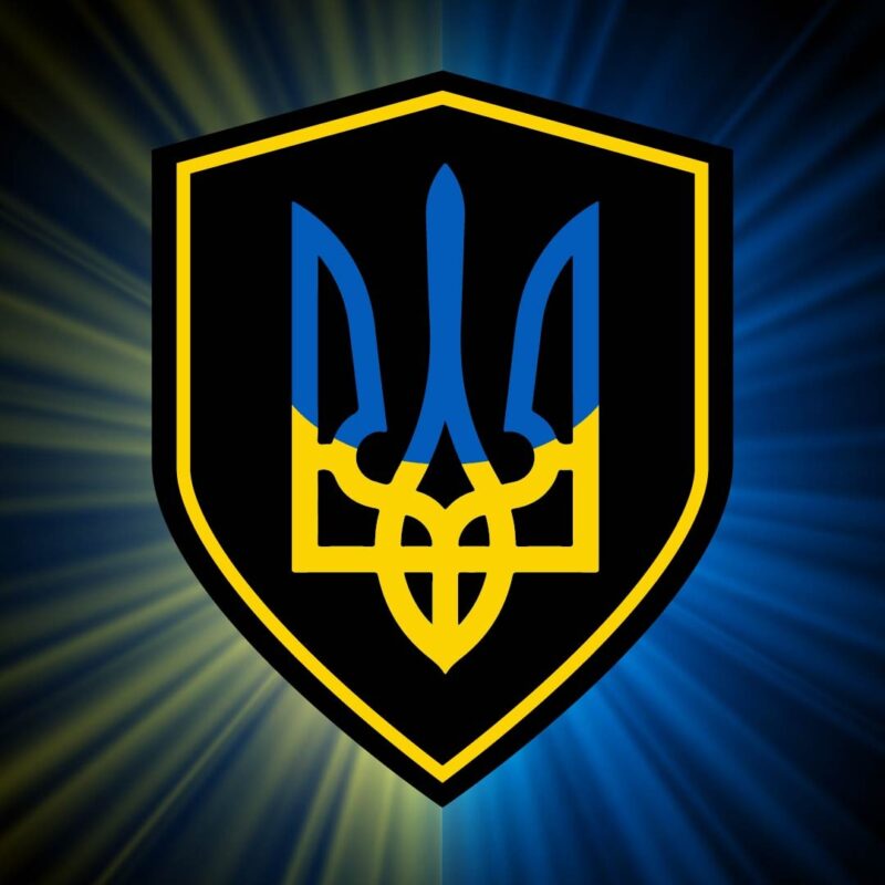 Магніт на авто патріотичний з Тризубом жовто-синім